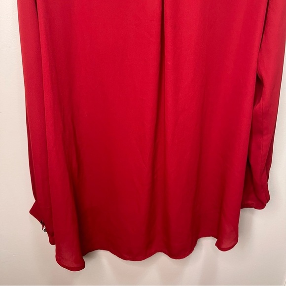 Addition Elle M Studio Burgundy Faux Wrap Sheer Blouse Size 18 - Picture 8 of 10